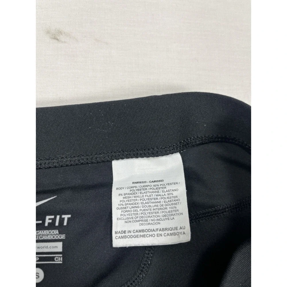 Nike Dri-Fit Capri Running Leggings Womens Small Black Orange Pink Athletic Crop